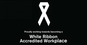 White Ribbon Accredited workplace banner