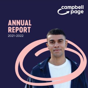 Square front cover of the 2022 Campbell Page Annual Report